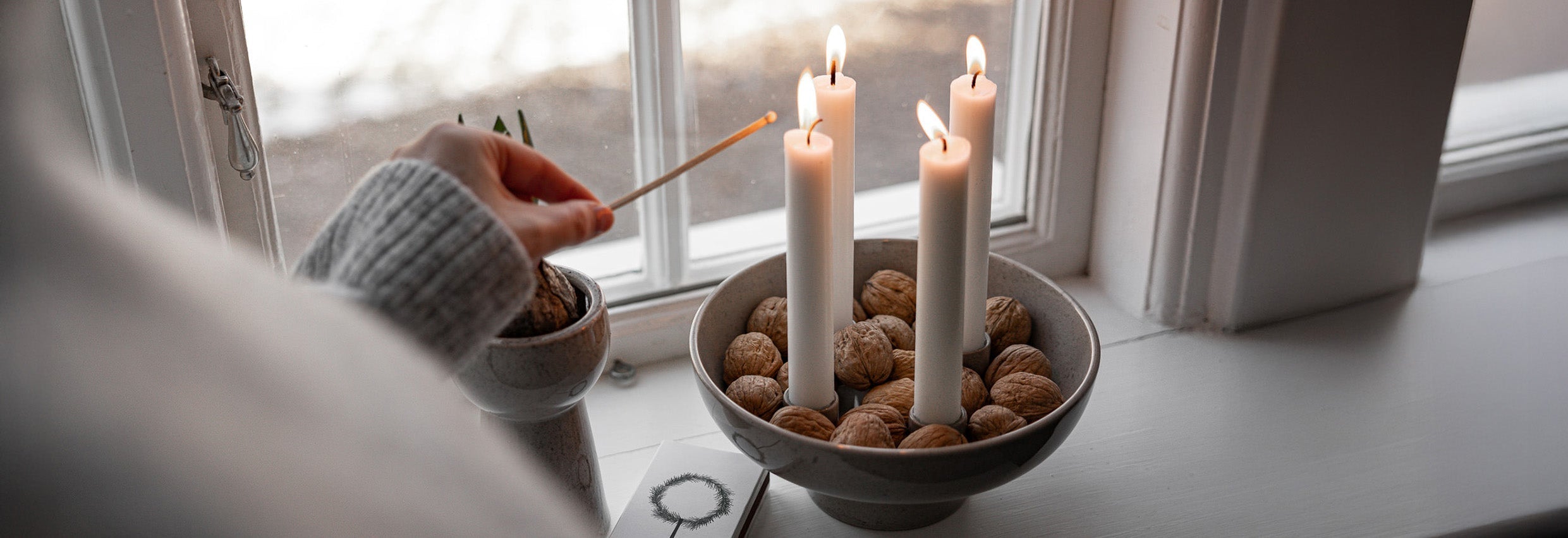 Kerzenhalter als Adventskranz