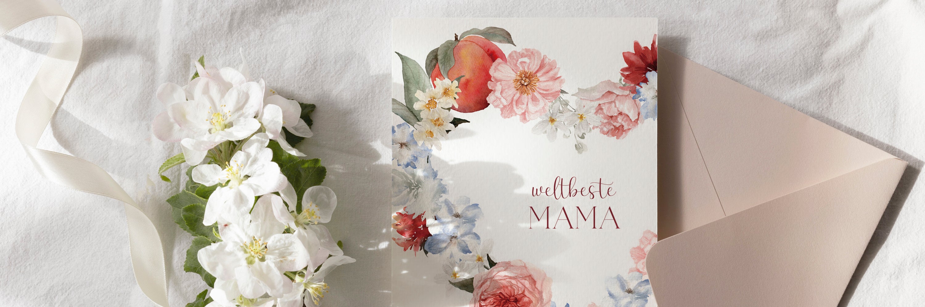 Grußkarten in olive mit Trockenblumen