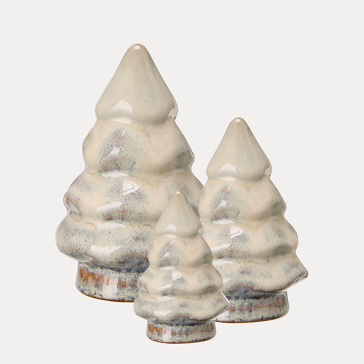 Weihnachtsbaum Signe 3er Set - weiß melange