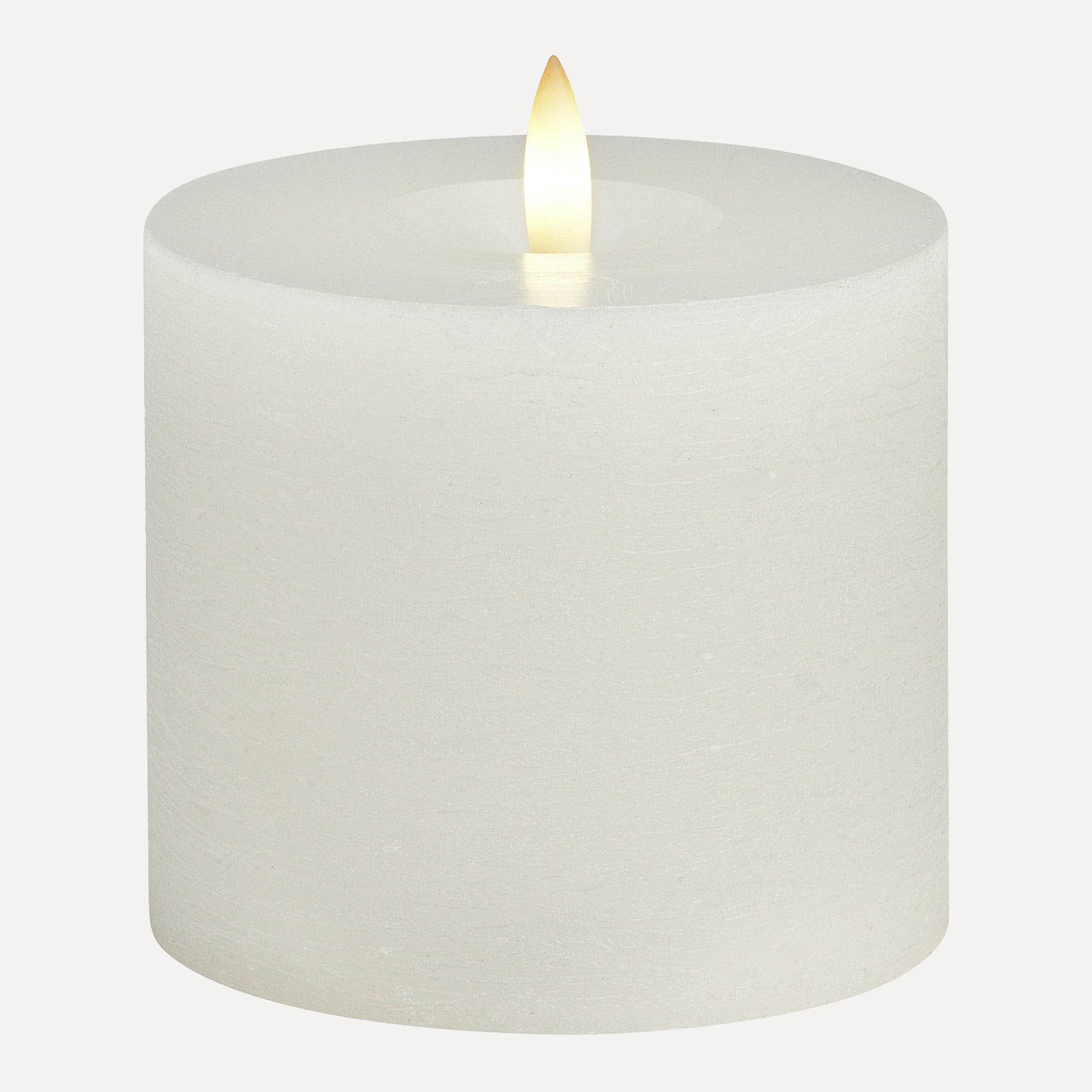 LED Stumpenkerze rustic - weiß