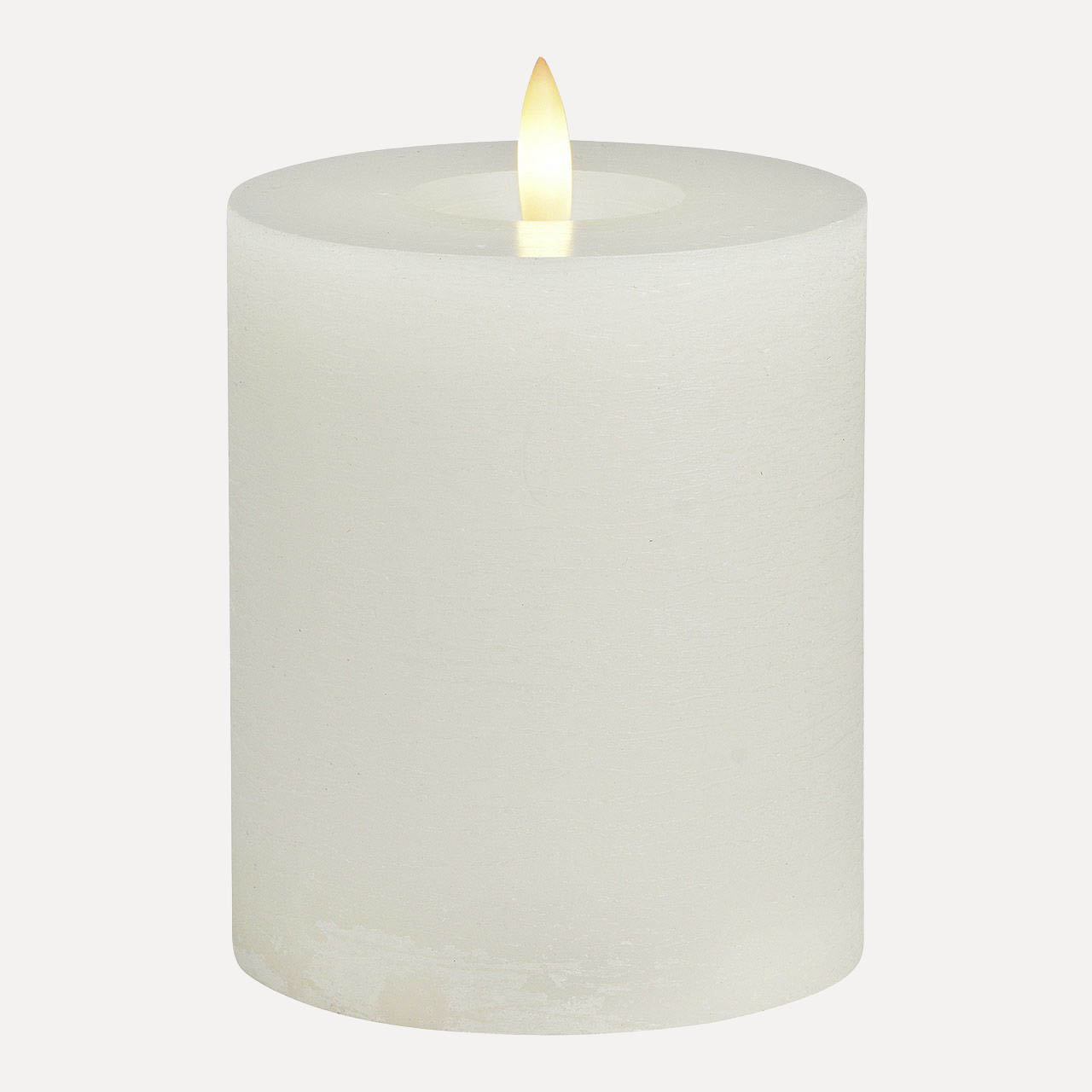 LED Stumpenkerze rustic - weiß