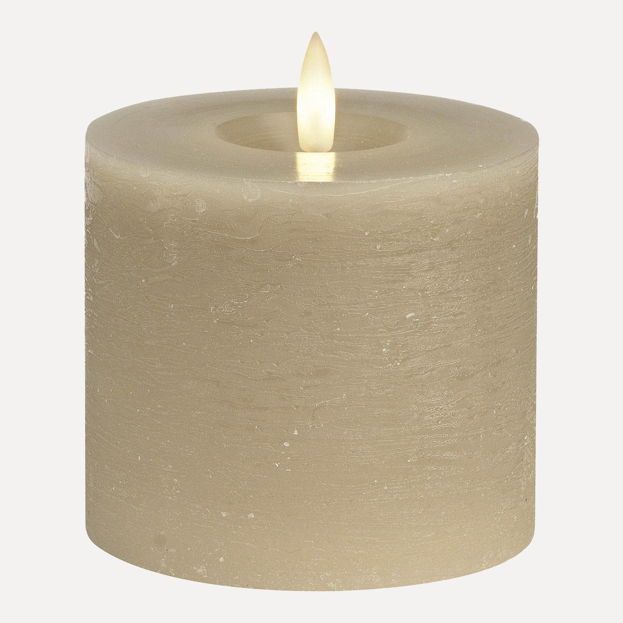 LED Stumpenkerze rustic - beige