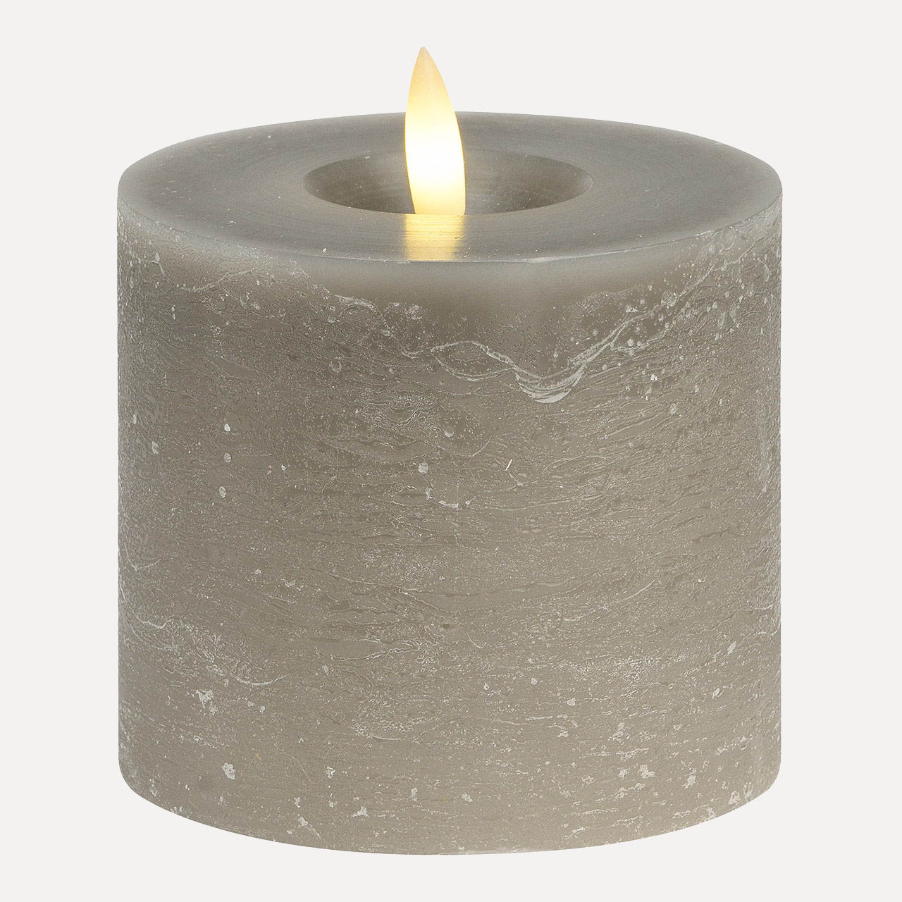 LED Stumpenkerze rustic - taupe