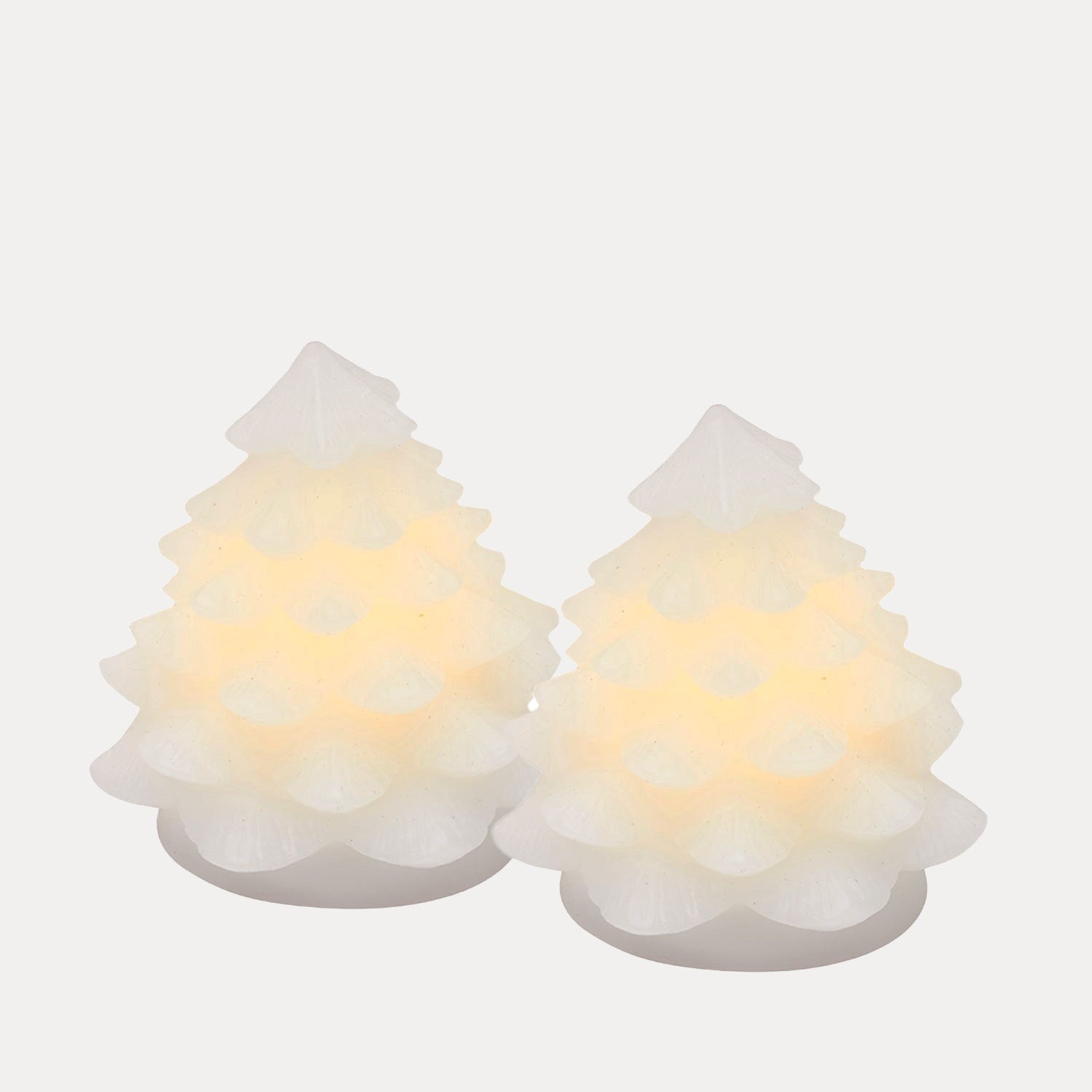 LED-Leuchte Tannenbaum Carla 2er Set Wachs - weiß