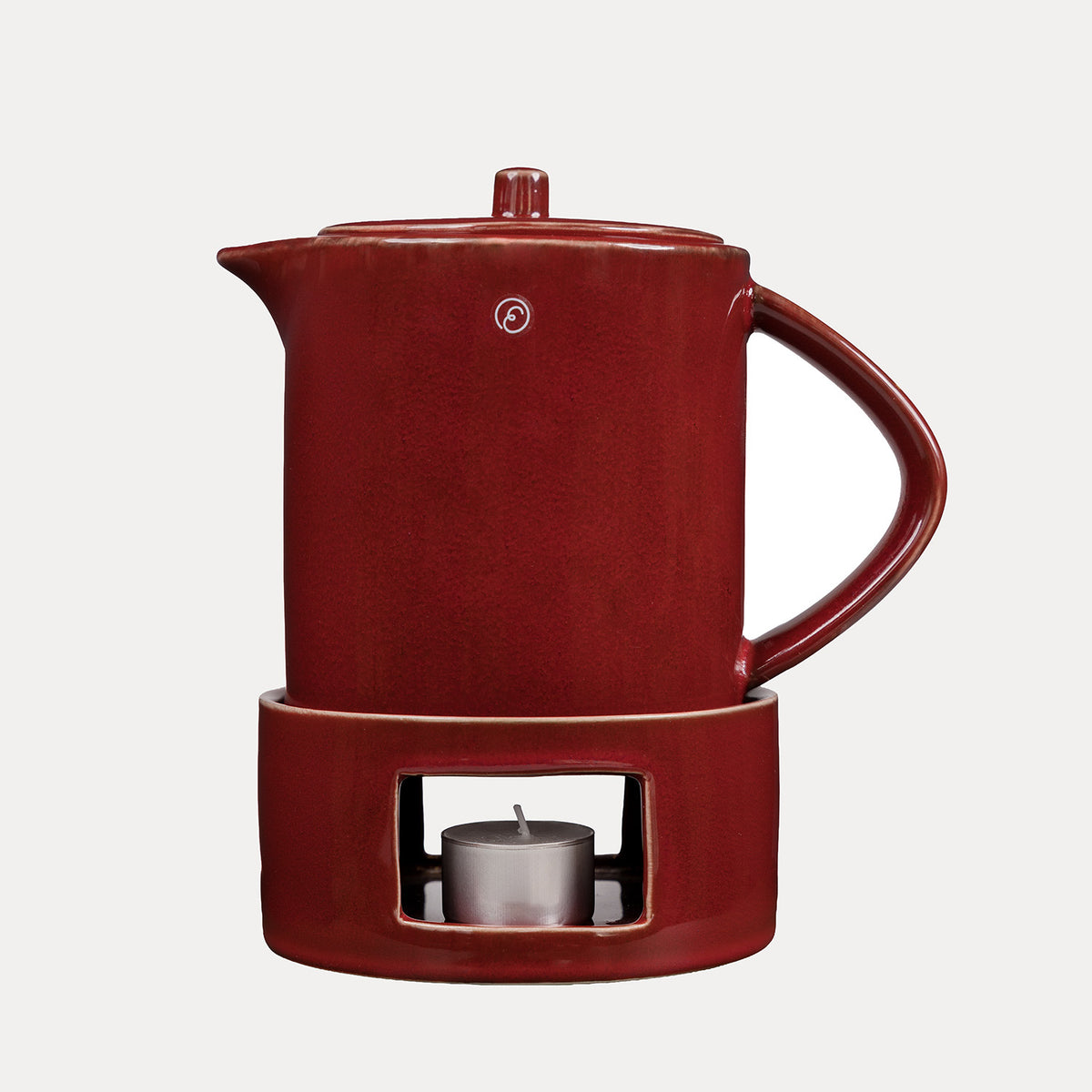 Teekanne mit Stövchen - rot
