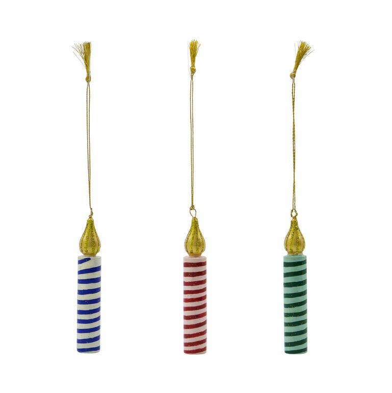 Weihnachtsanhänger Kerzen 3er Set - bunt