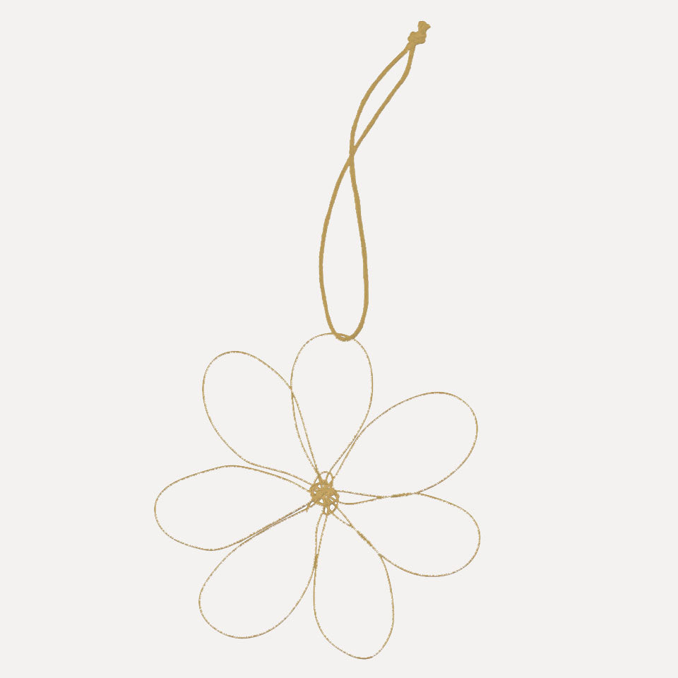 Drahtanhänger Blumen - gold
