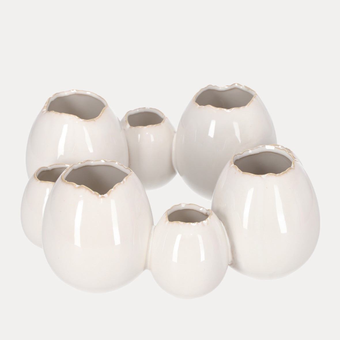 Vase Osterkranz - cremeweiß glasiert