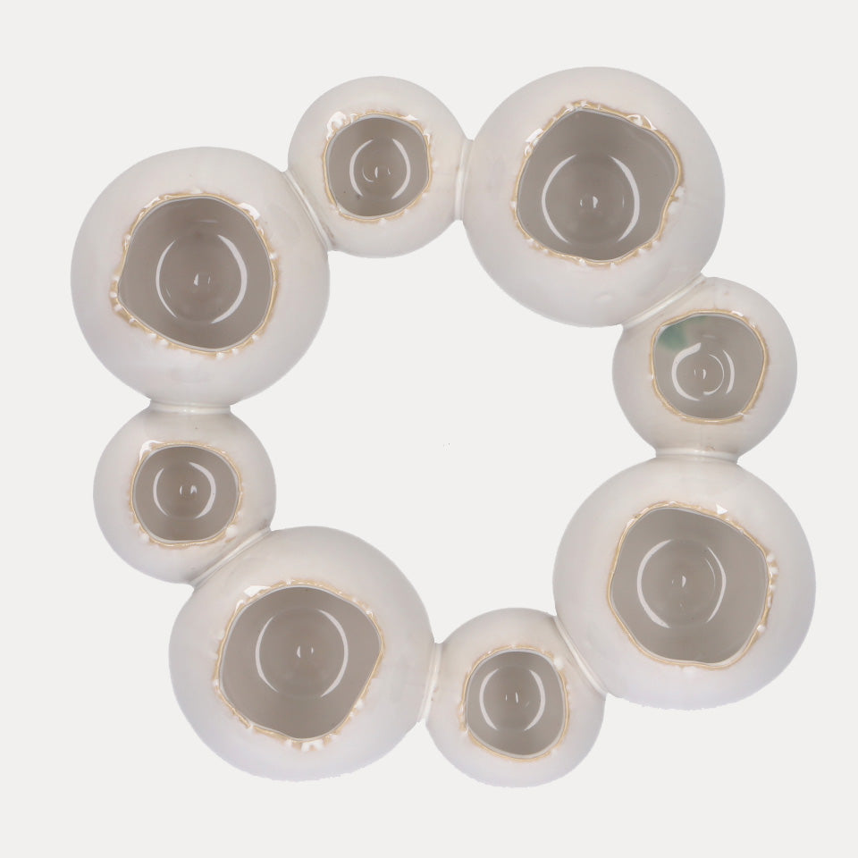 Vase Osterkranz - cremeweiß glasiert