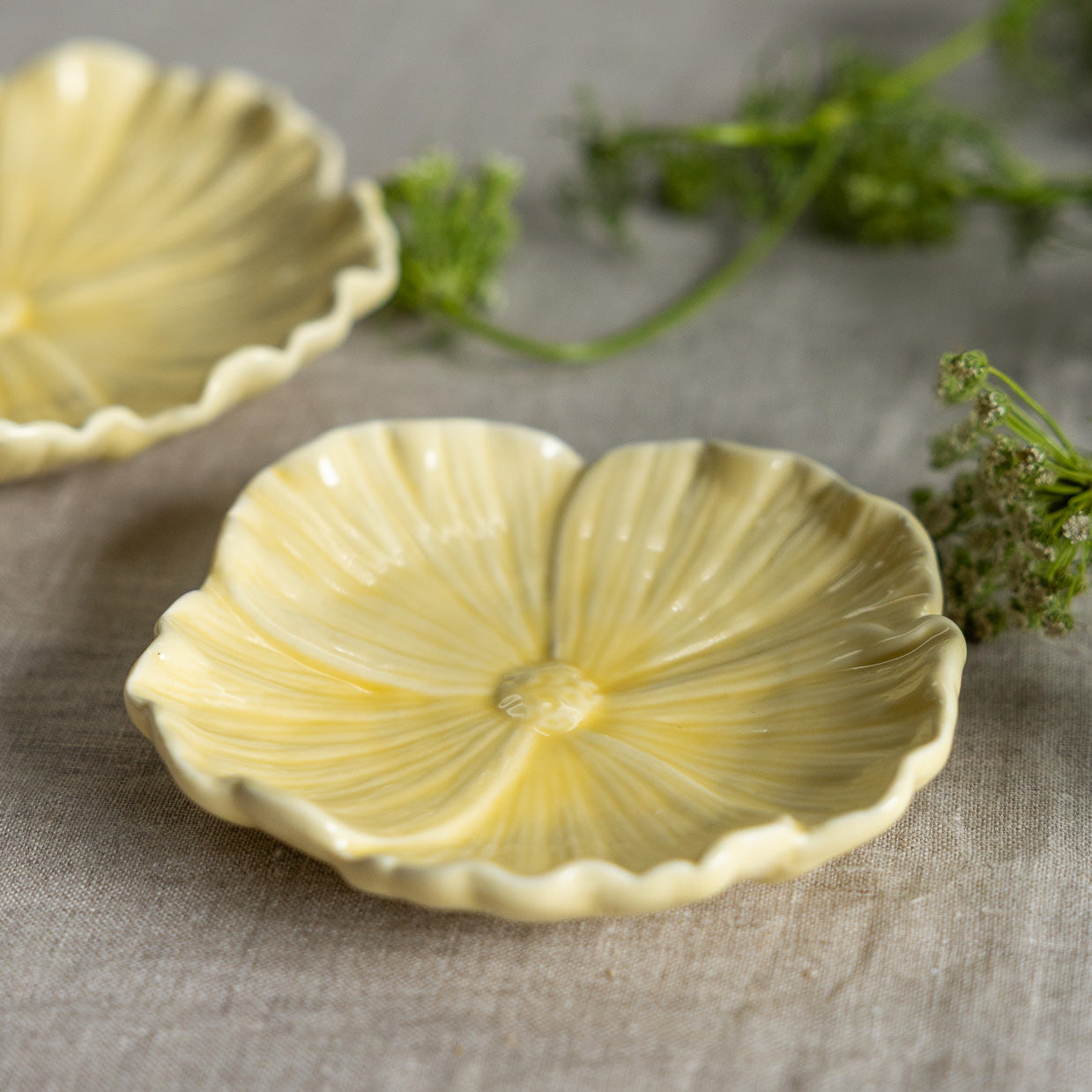 Teller Blomster - gelb