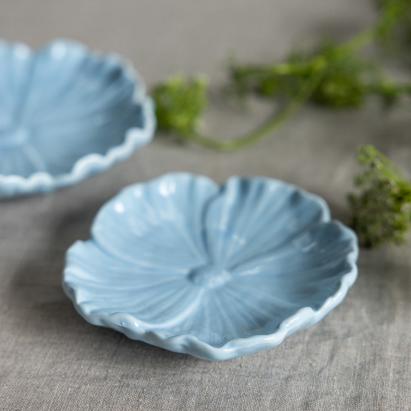 Teller Blomster - hellblau