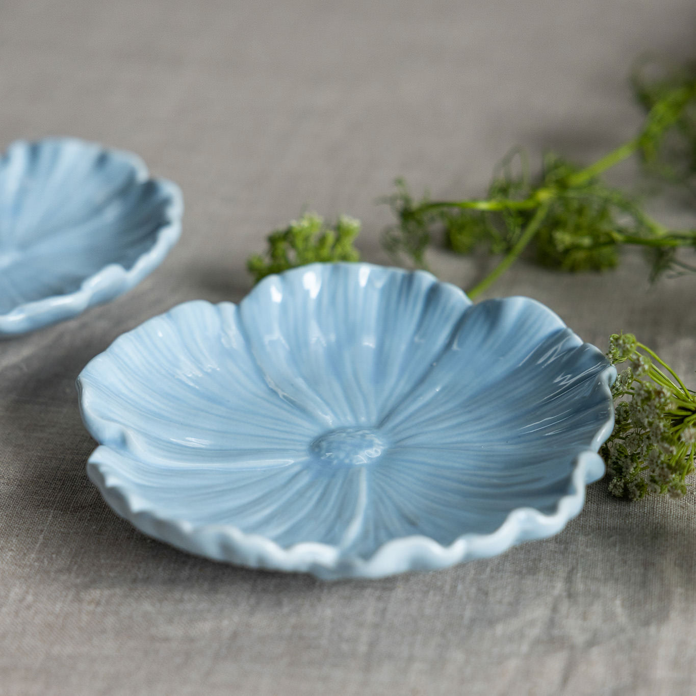 Teller Blomster - hellblau