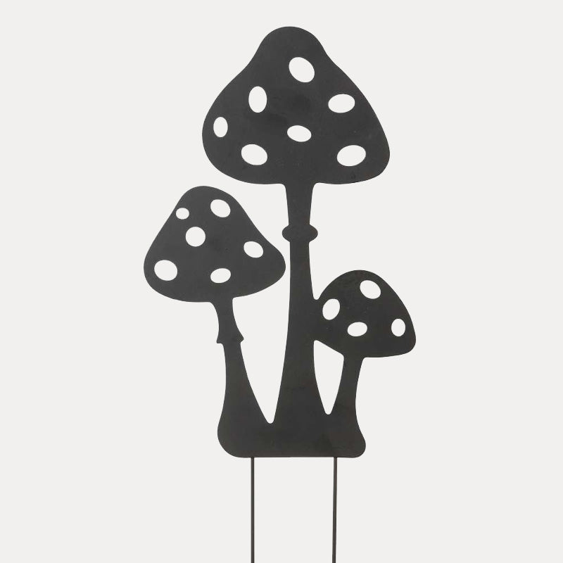 Gartenstecker Pilzgruppe - schwarz