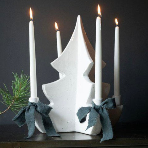Kerzenhalter Baum Kay - weiß