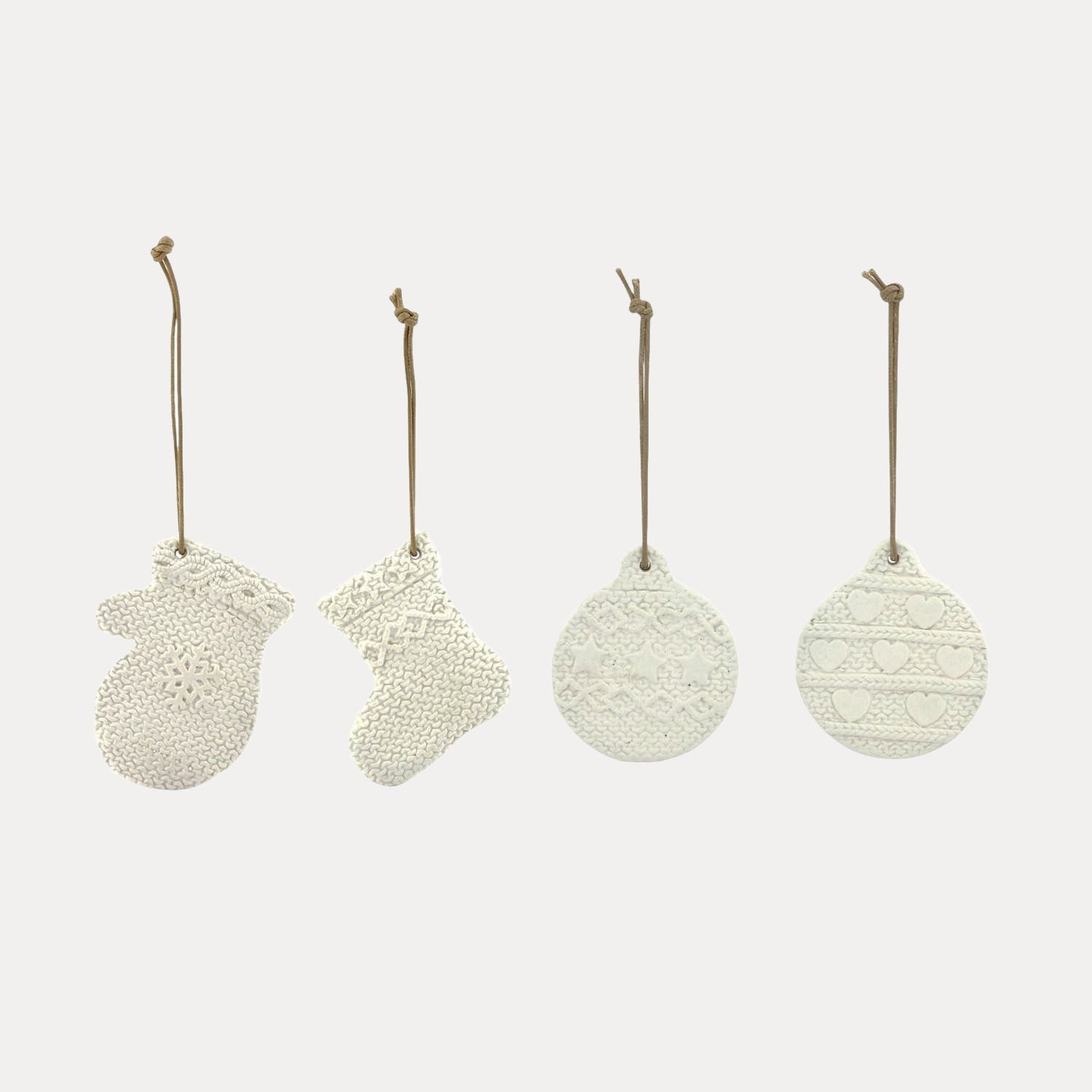 Dekoanhänger Snowy 4er Set - weiß