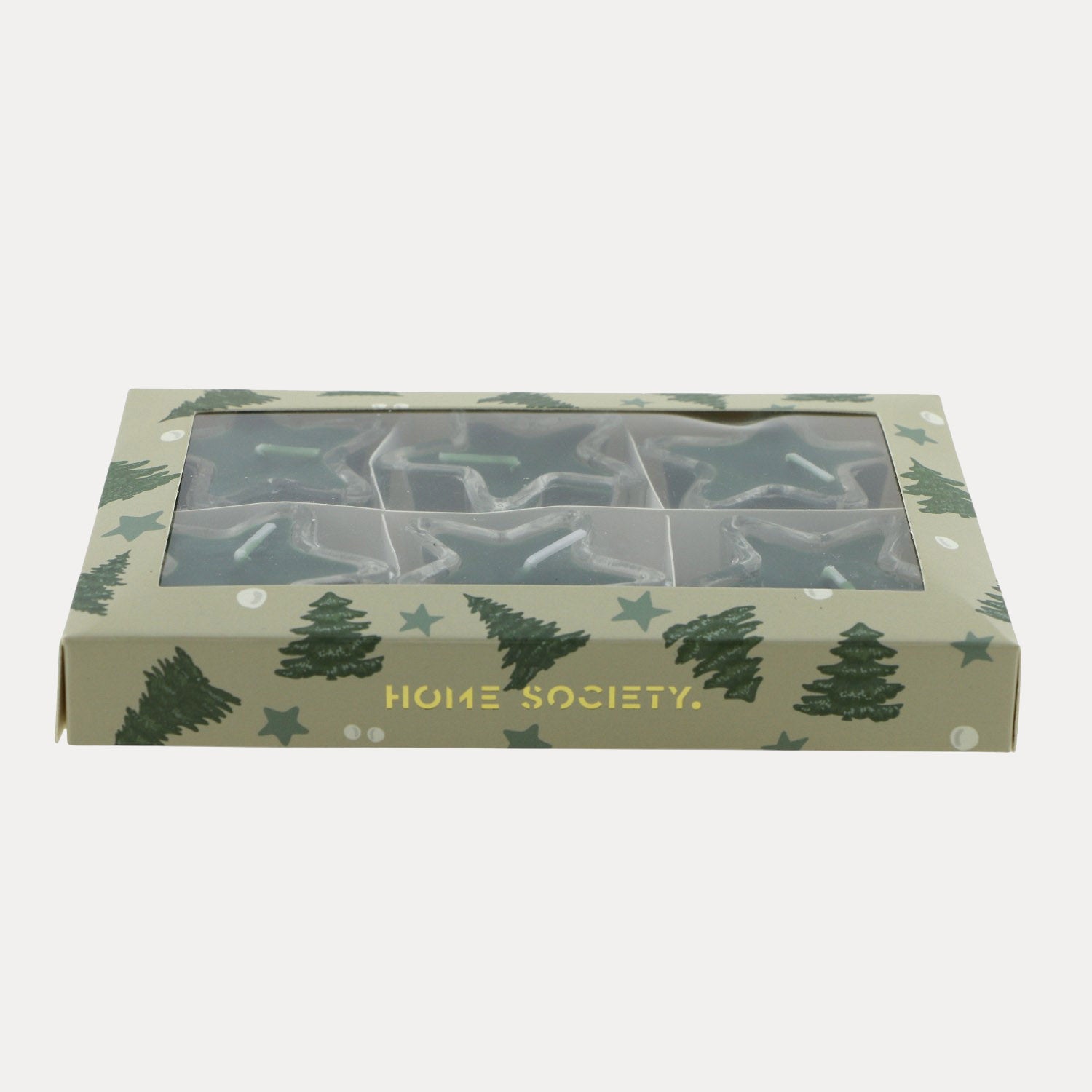 Teelichter Stern 6er Set - grün