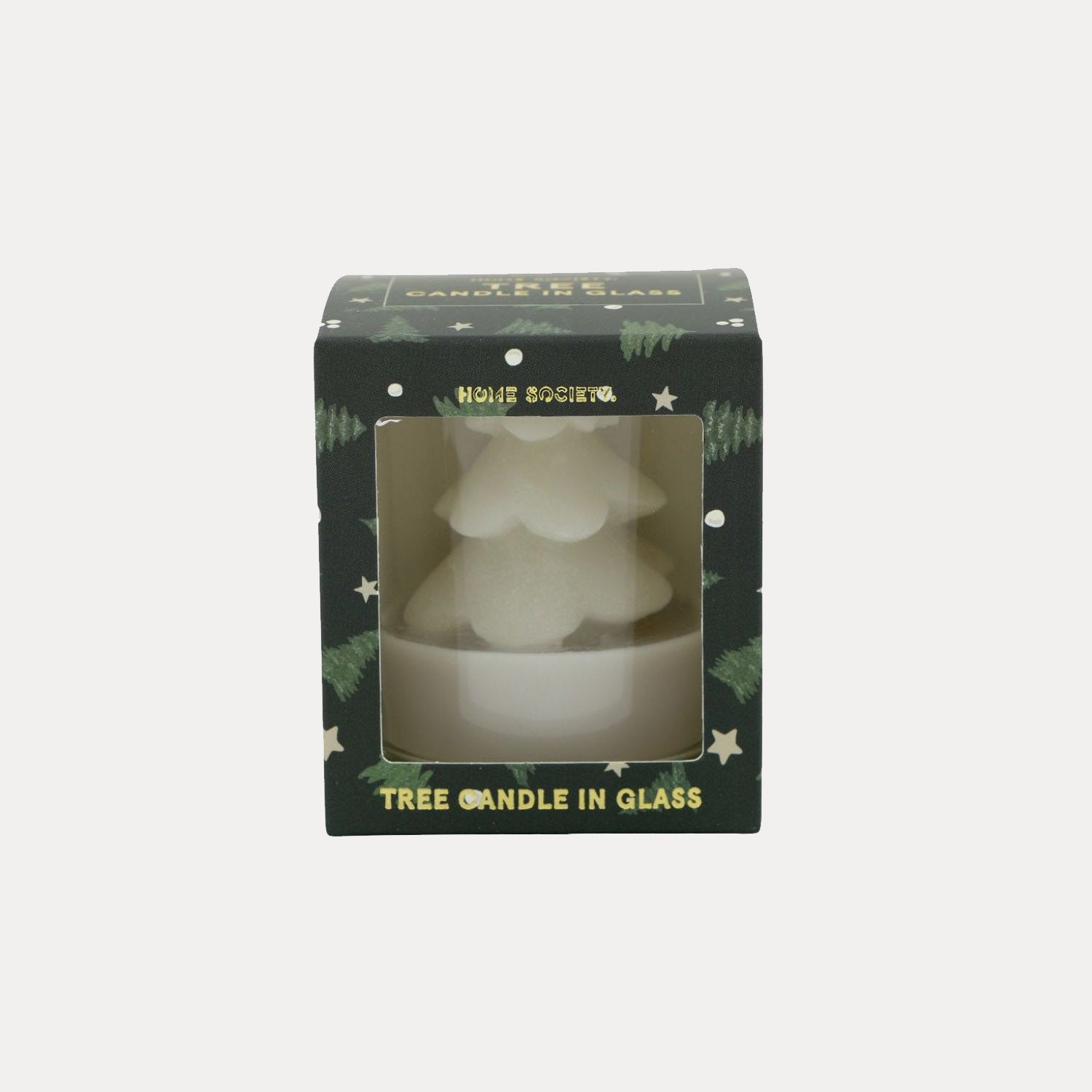 Kerze im Glas Baum - greige