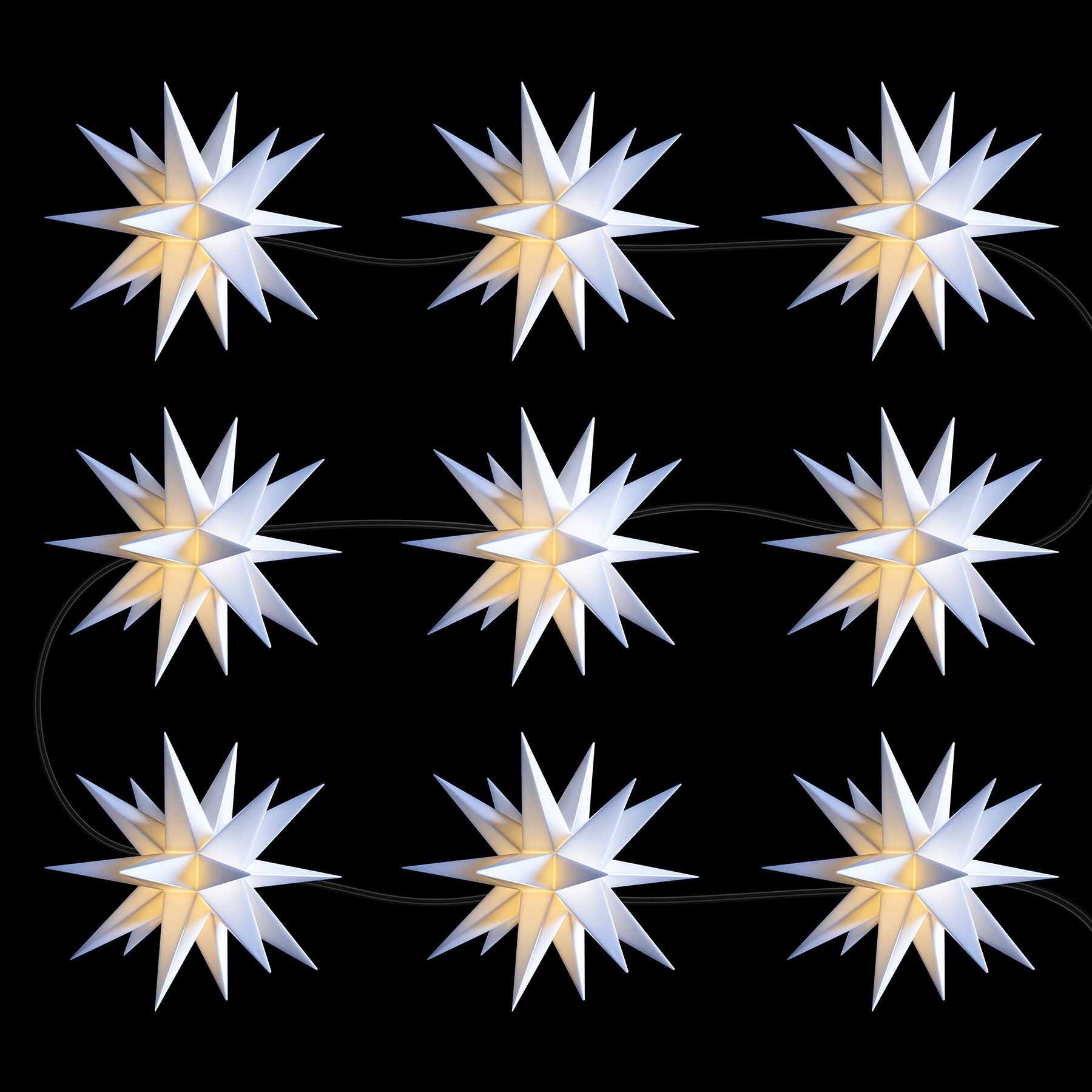 LED-Sternenkette - 9 Sterne ø 12cm - outdoorgeeignet