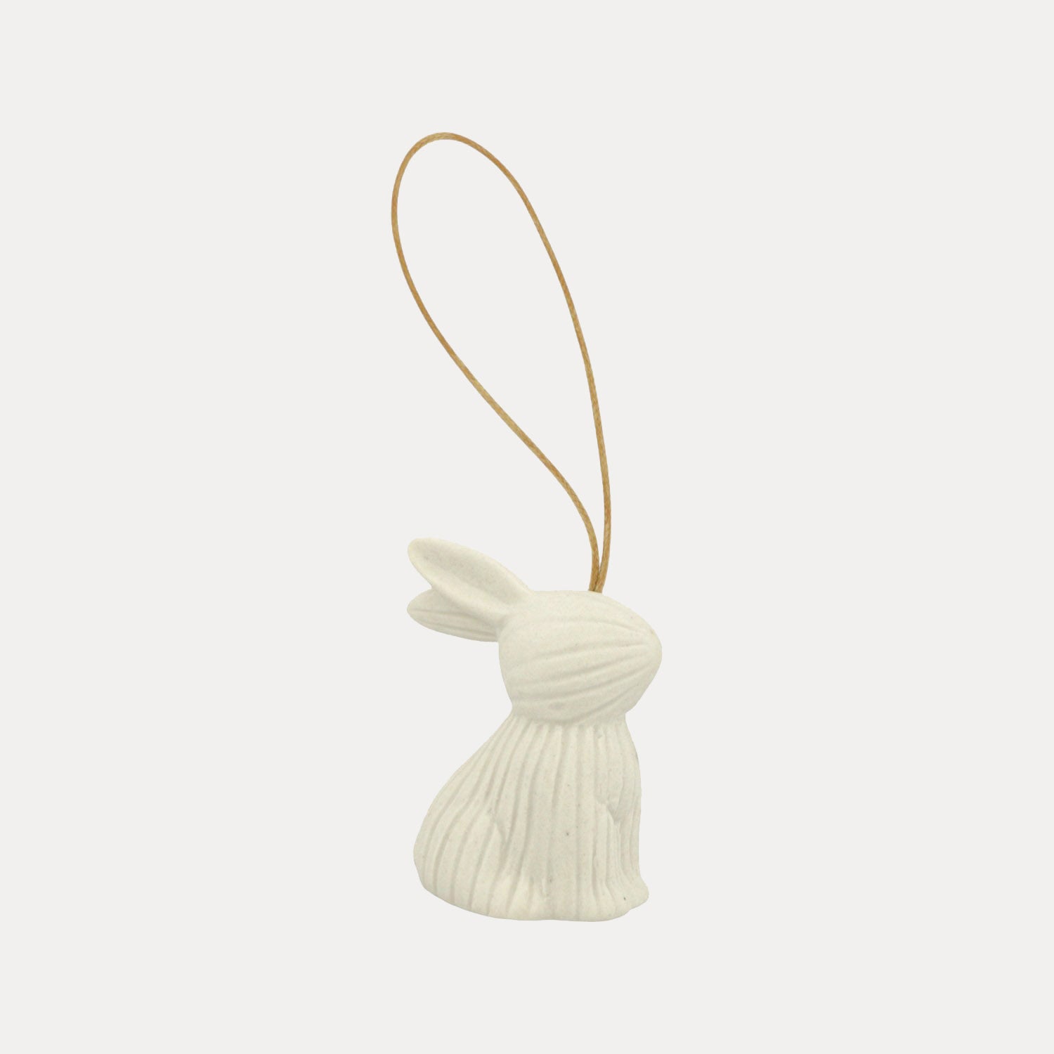 Dekoanhänger Hase Stripe - weiß