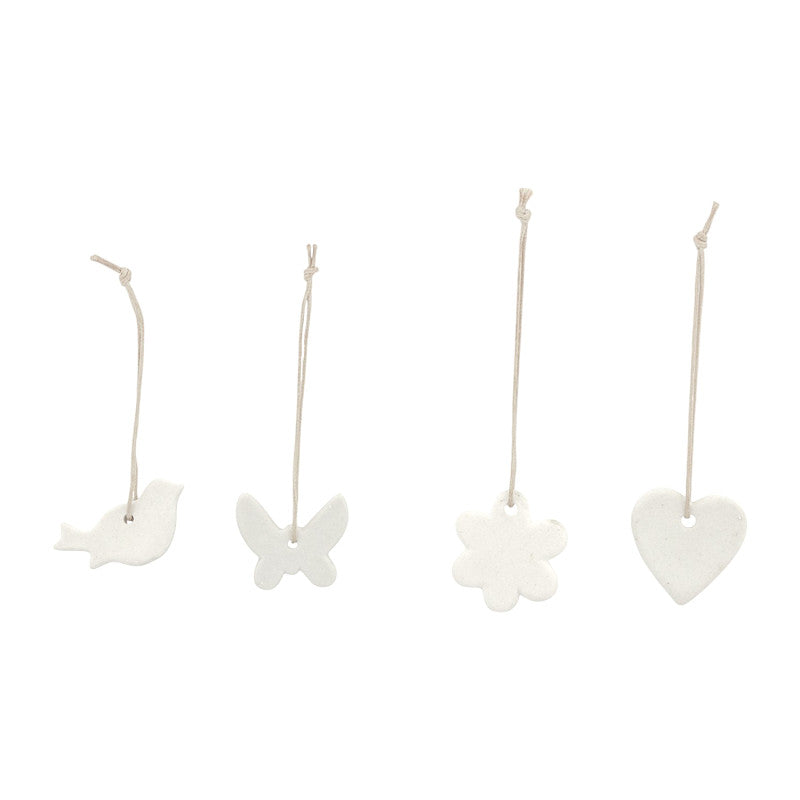 Dekoanhänger Ostern 4er Set - weiß