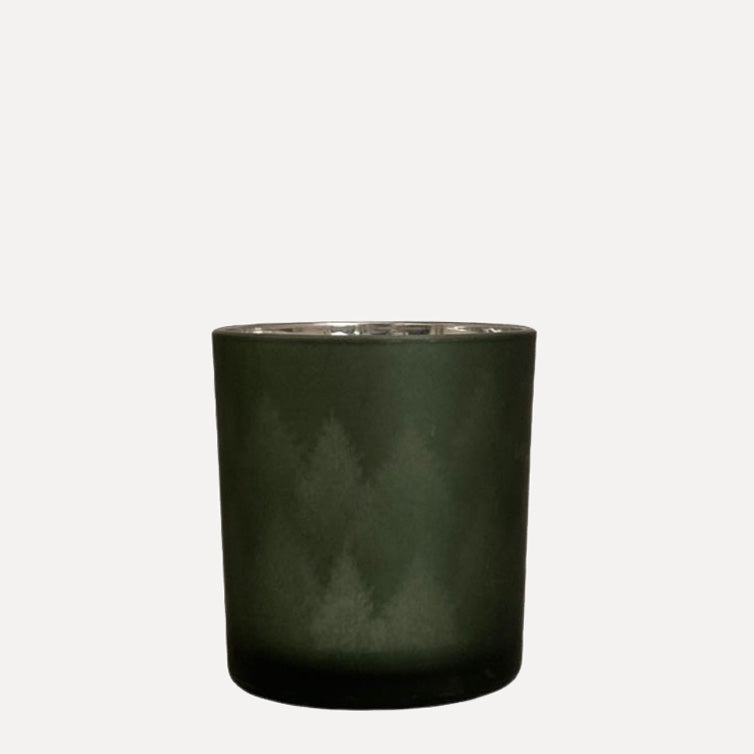 Windlicht Forest aus Glas - dunkelgrün