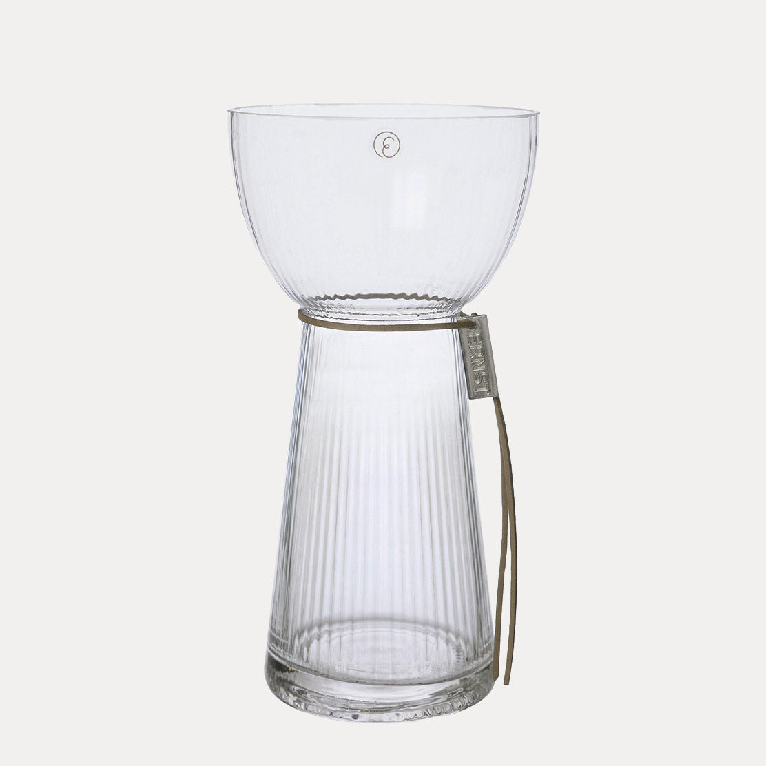 Hyazinthenvase aus Glas - riffle