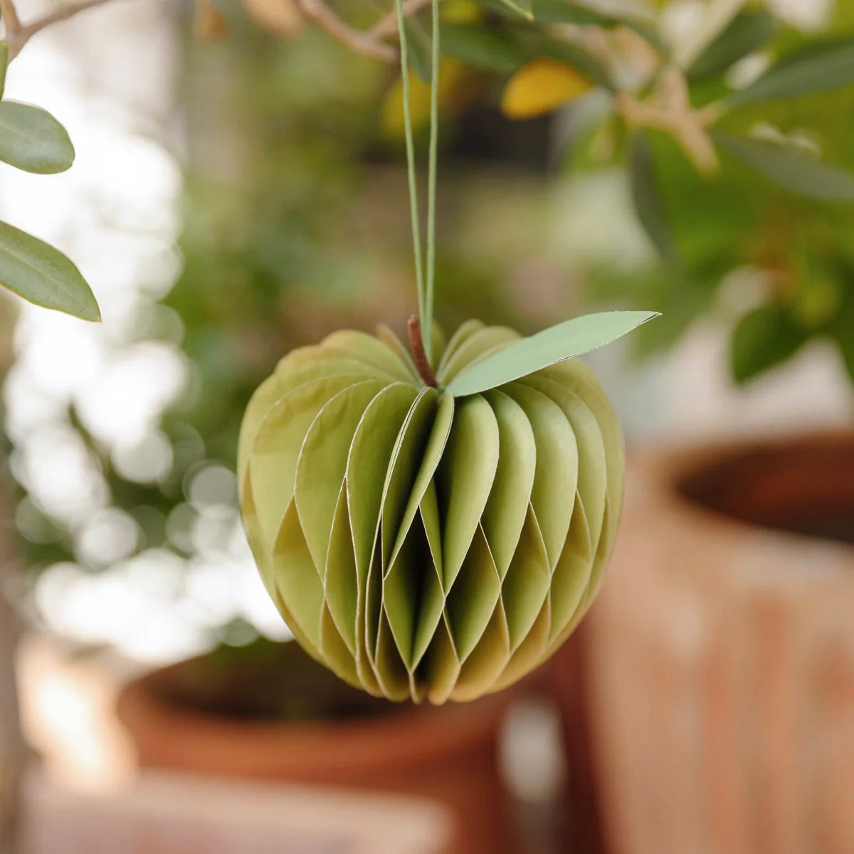 Papieranhänger Apfel - grün