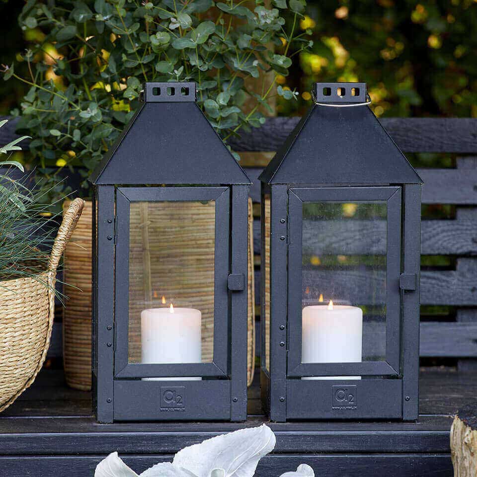 Laterne midi - schwarz