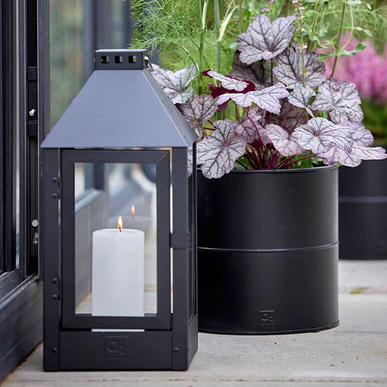 Laterne midi - schwarz