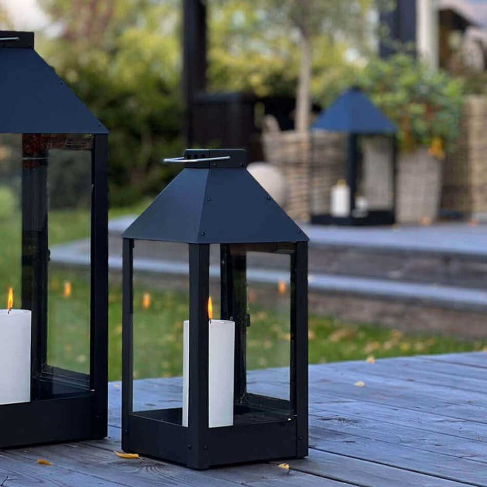 Laterne midi - schwarz