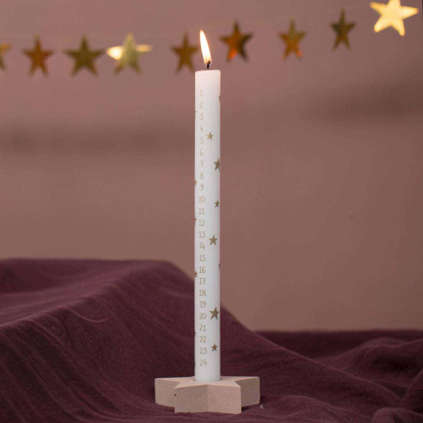 Kalenderkerze Stabkerze - gold