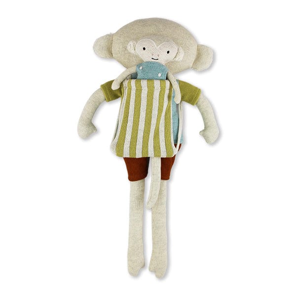 Kuscheltier Affe mit Baby - blau