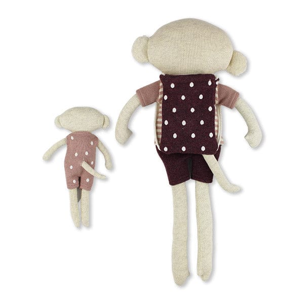 Kuscheltier Affe mit Baby - rosa