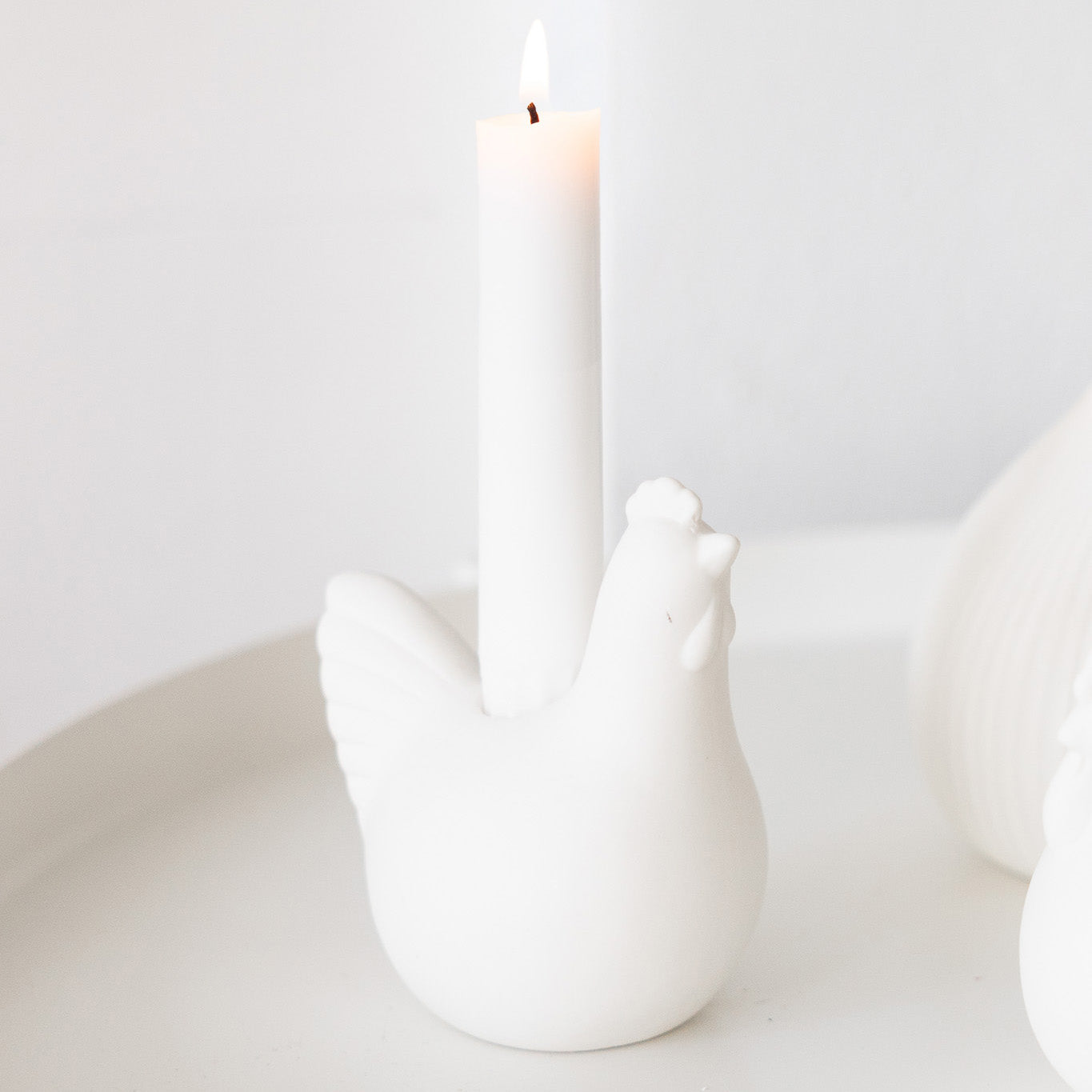 Kerzenhalter Huhn Agnes - weiß