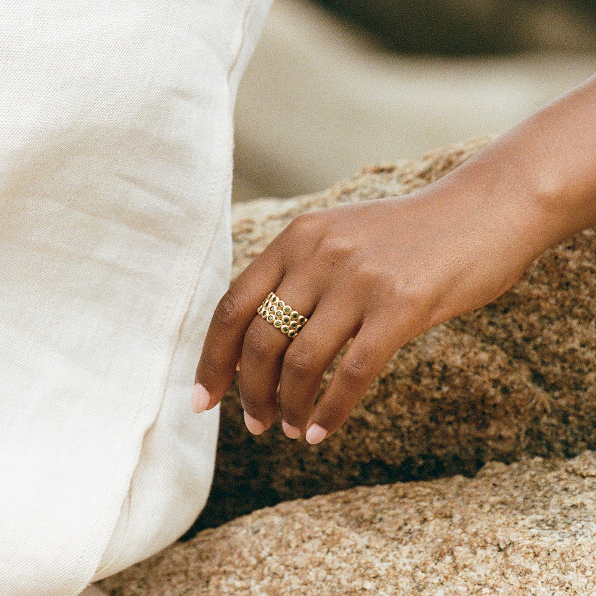 Ring Amelia Trio - olive gold