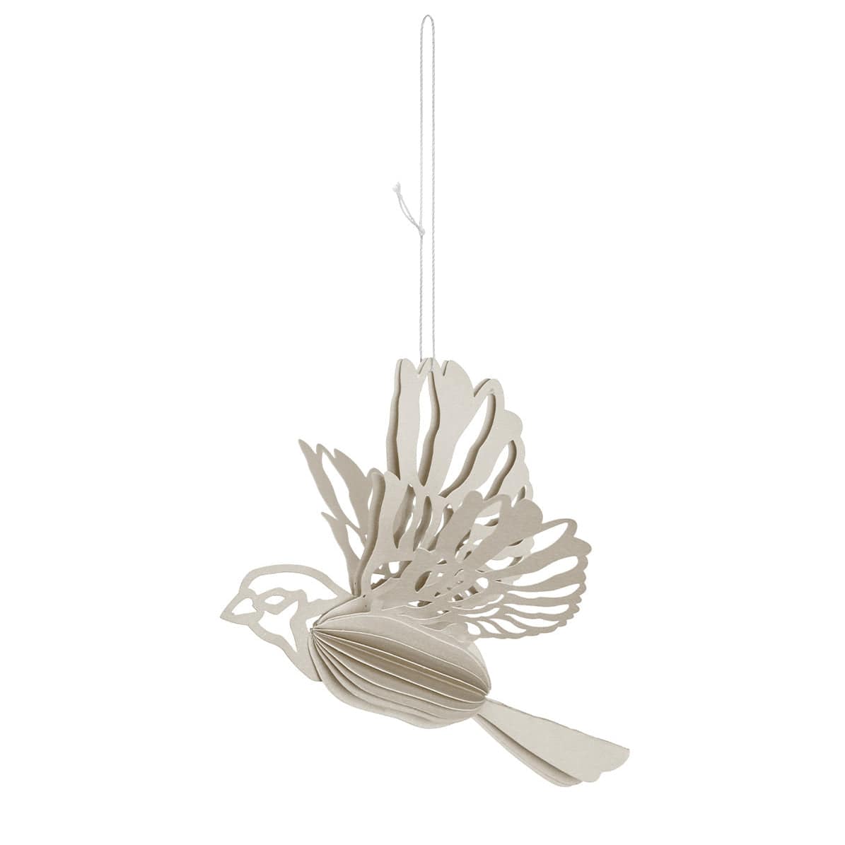 Anhänger Papier Vogel 2er Set - sand