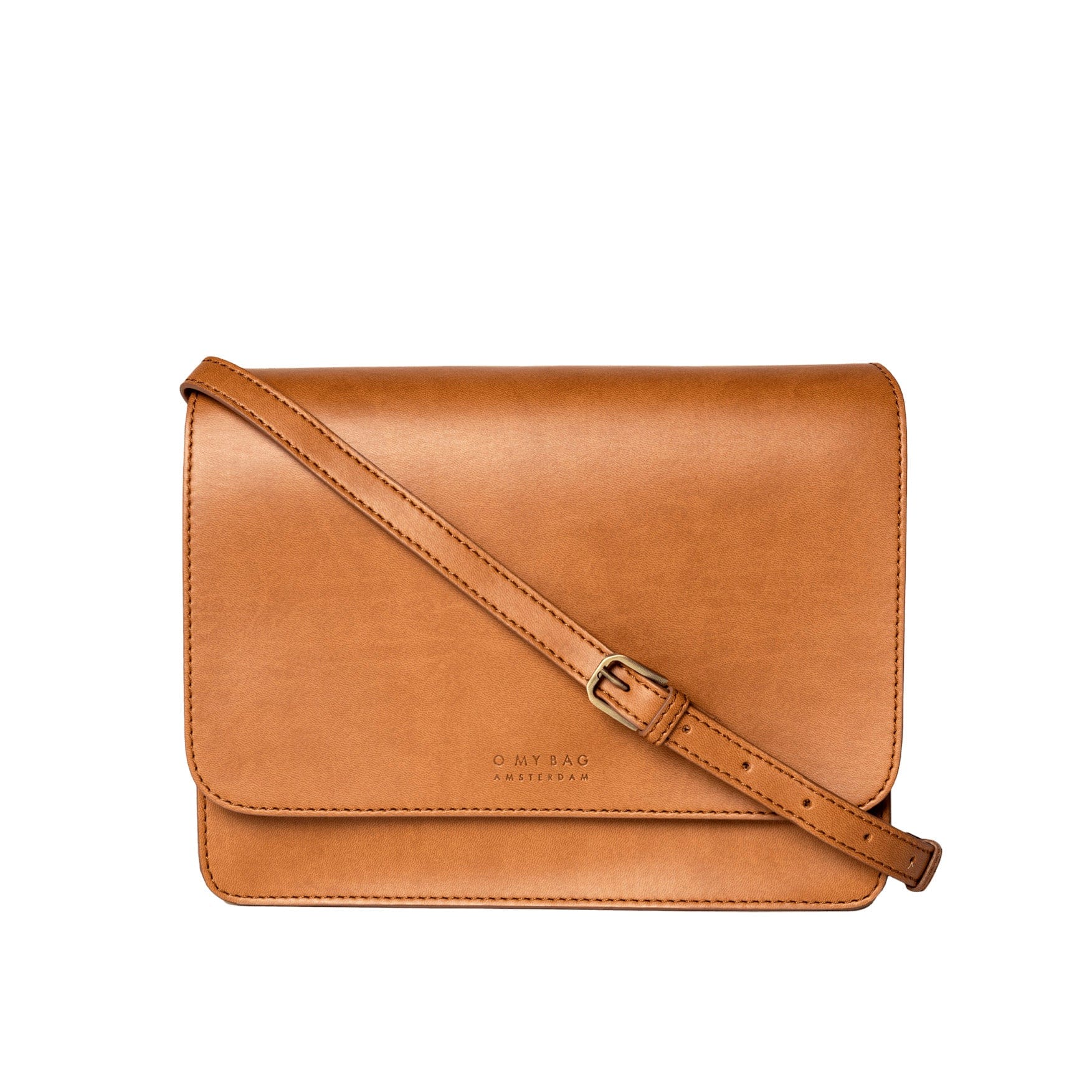 Audrey Tasche - Veganes Apfelleder Cognac mit 2 Straps