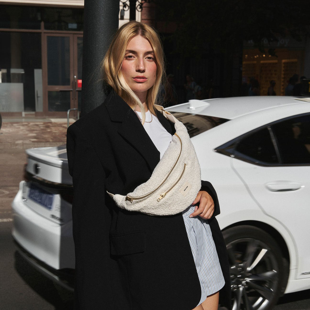 Pablo Bauchtasche - teddy cremeweiß