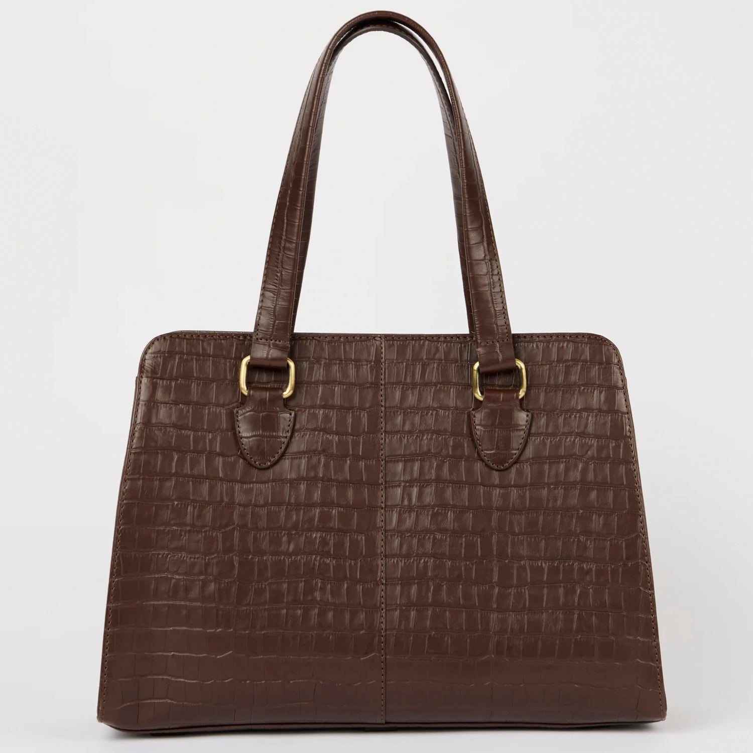 Blair Tasche - Leder Chocolate Croco Print mit 2 Straps