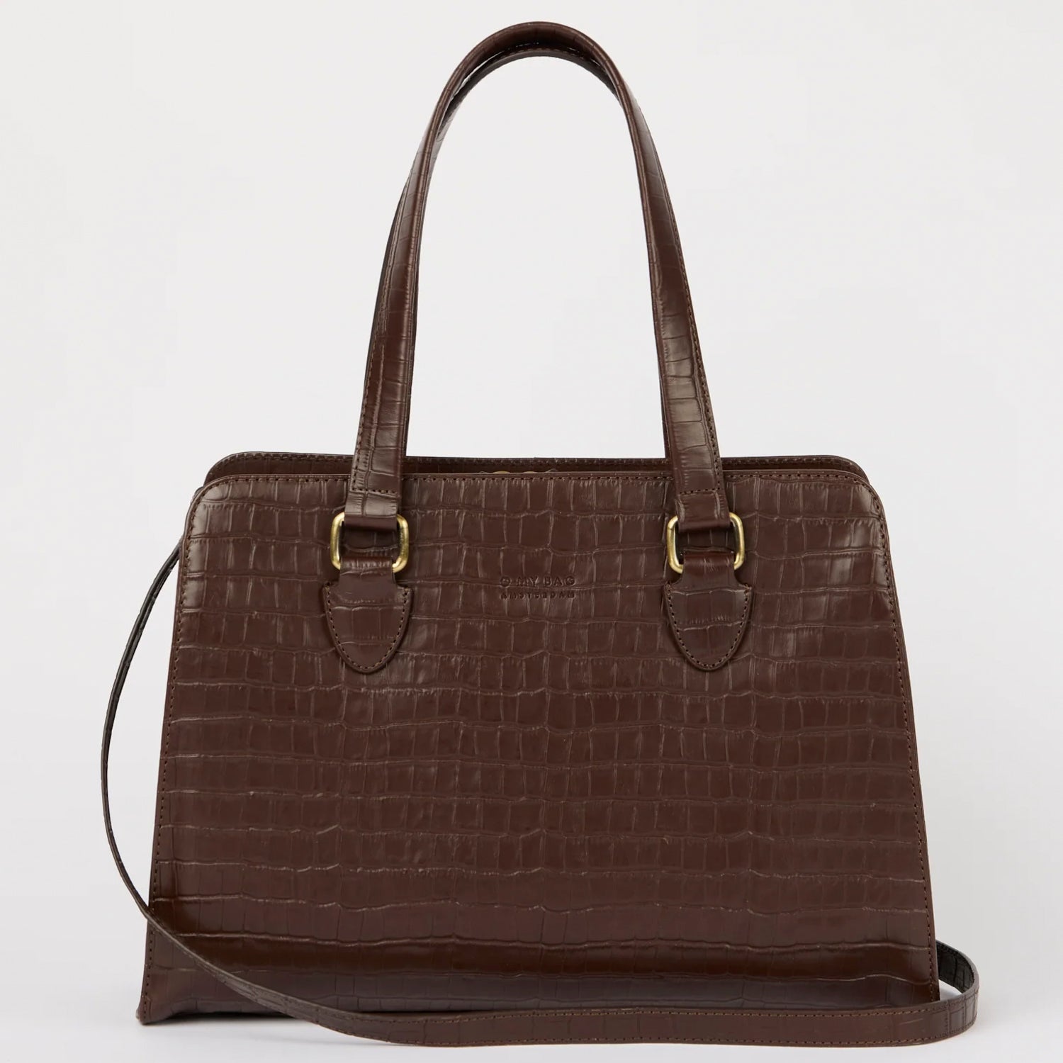 Blair Tasche - Leder Chocolate Croco Print mit 2 Straps
