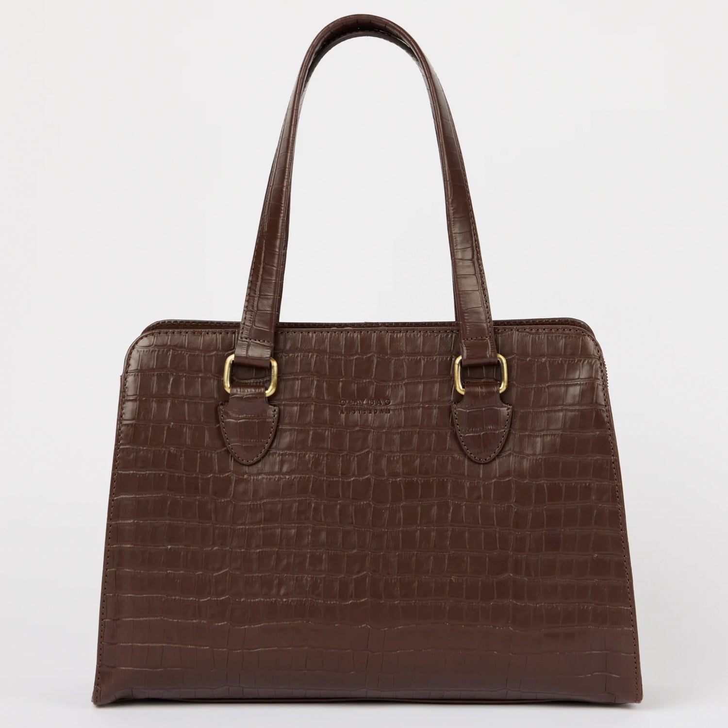 Blair Tasche - Leder Chocolate Croco Print mit 2 Straps