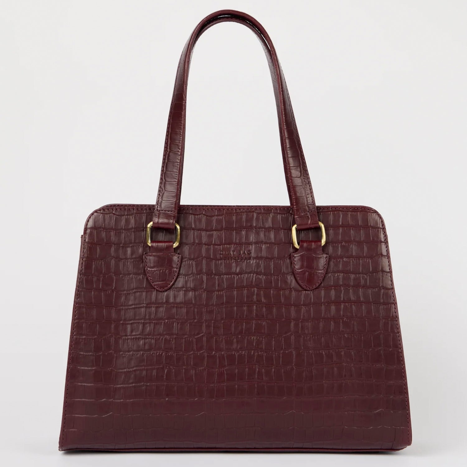 Blair Tasche - Leder Dark Cherry Croco Print mit 2 Straps