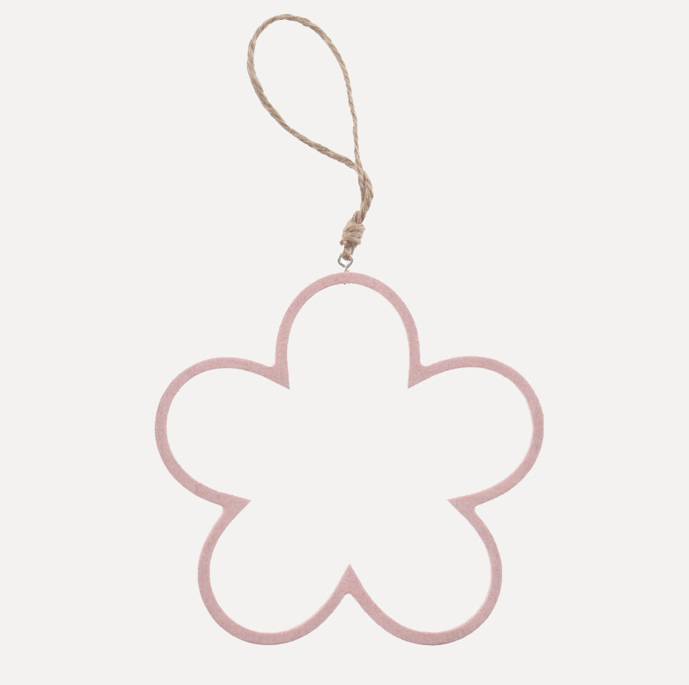 Blume Hoop Anhänger - rosa