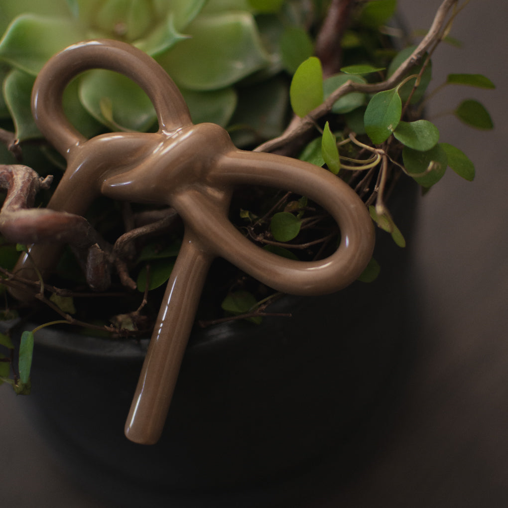 Blumendeko Bow - shiny nougat