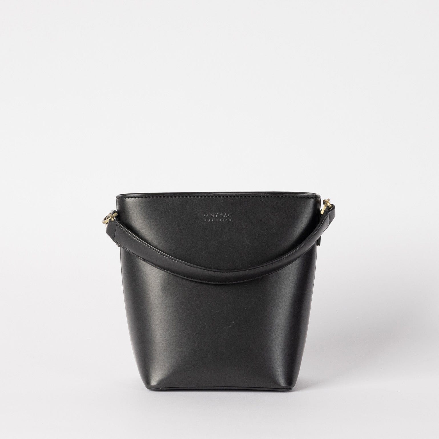 Bobbi Bucket Tasche Midi - Veganes Apfelleder Schwarz