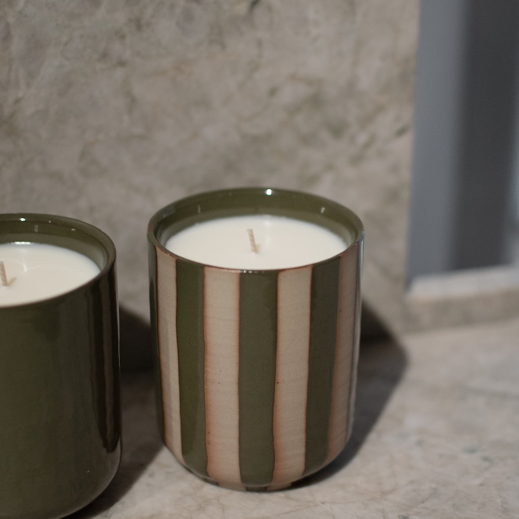 Duftkerze Burn - stripe green