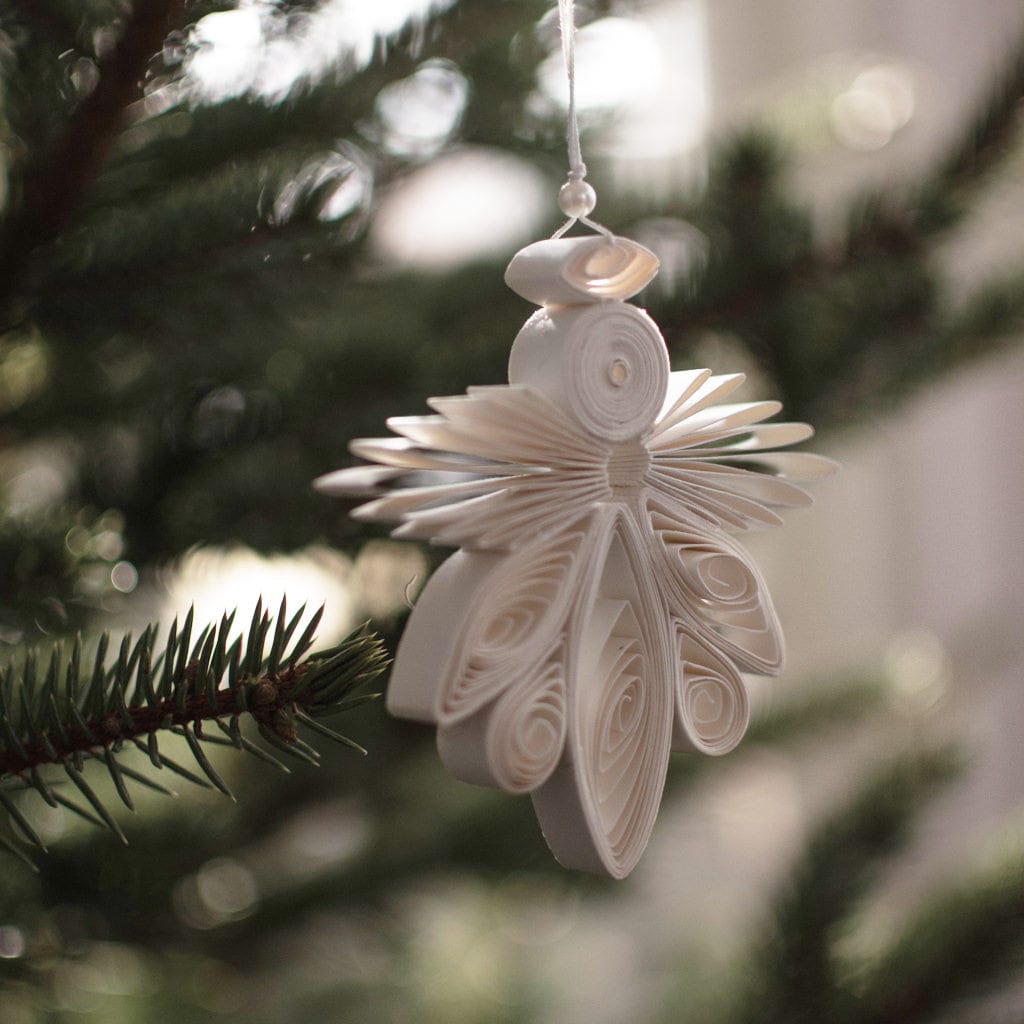 Papieranhänger Engel - weiß