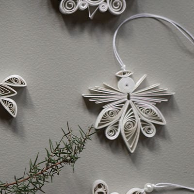 Papieranhänger Engel - weiß