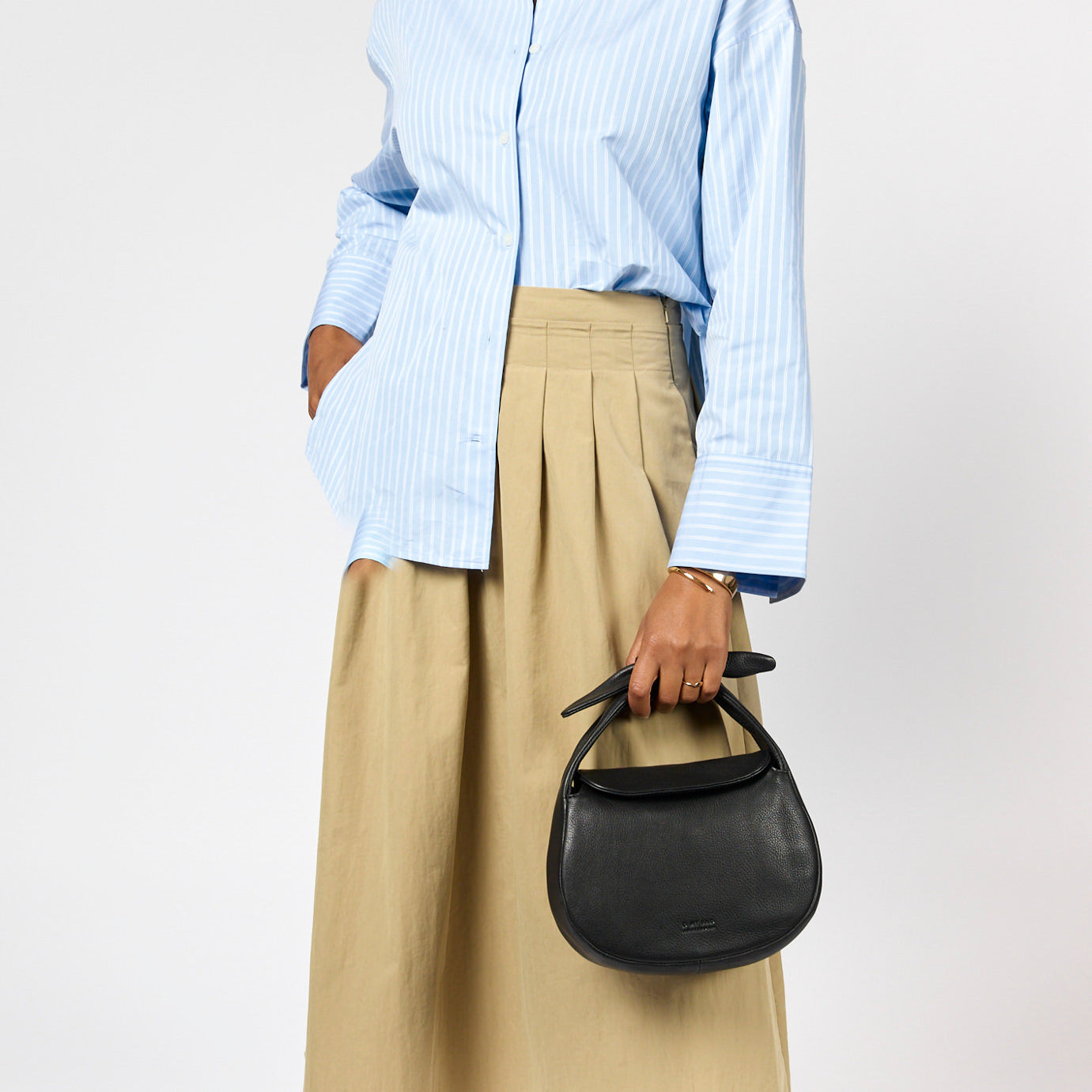 Coco Croissant Tasche - Leder Schwarz