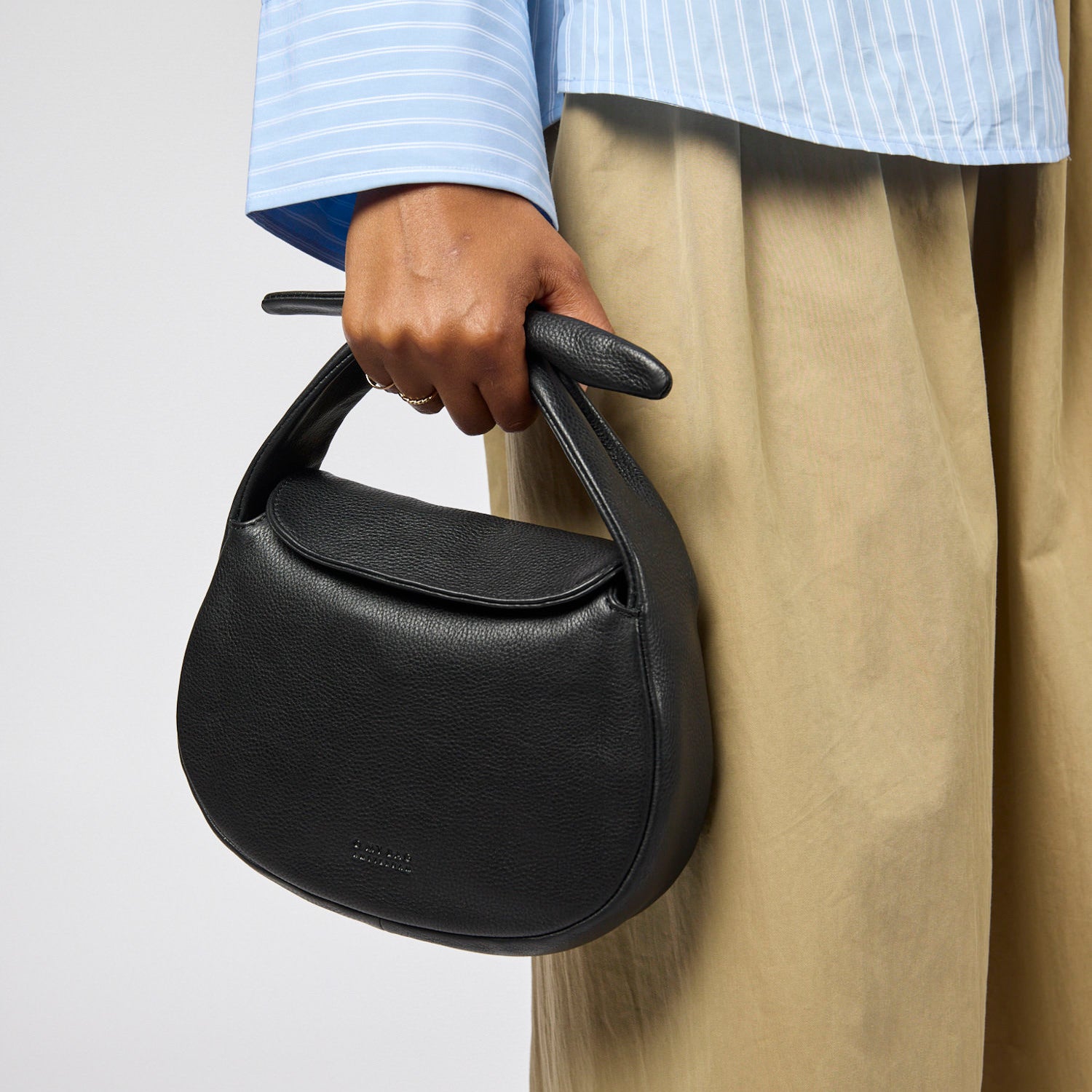 Coco Croissant Tasche - Leder Schwarz